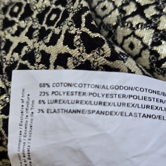 Joseph Ribkoff Meatllic Gold And Black Cropped Patterned Pants. Size 12 - Picture 7 of 12